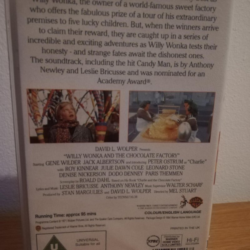 Βιντεοκασετα,VHS, Willy Wonka and the chocolate factory