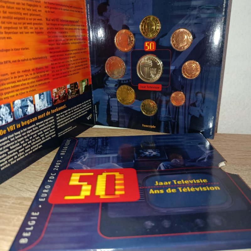 Belgium Euro coin Set 2003 with medal ,50 years Of Television