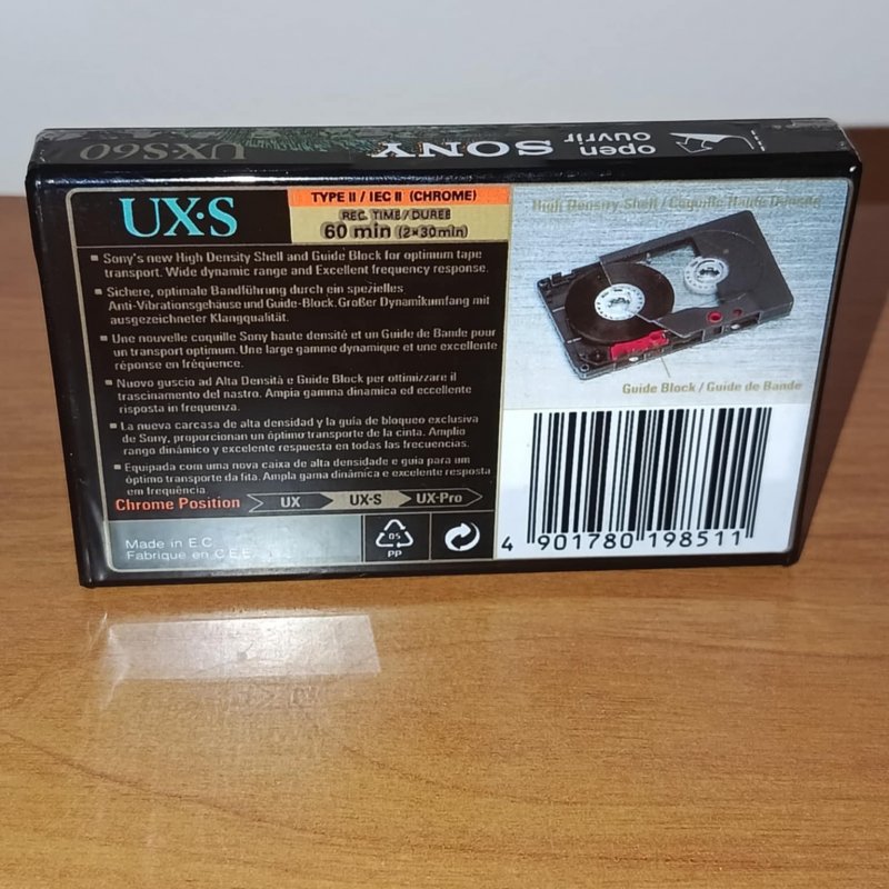 Sealed tape, cassette,SONY UXS-60, super chrome, Type II