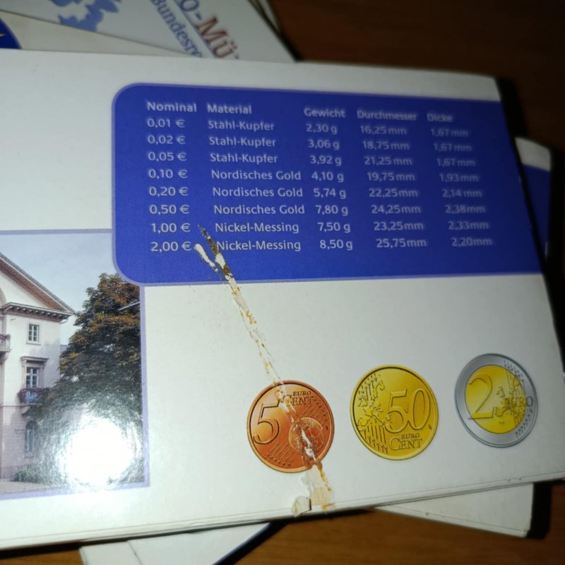 Γερμανία πλήρες σετ proof ευρω νομισμάτων 2002