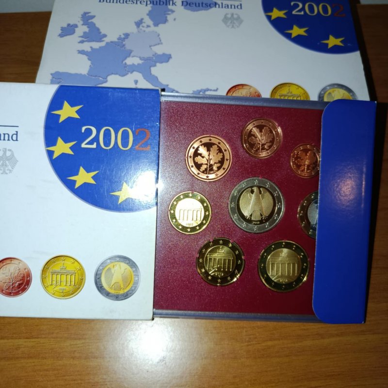 Γερμανία πλήρες σετ proof ευρω νομισμάτων 2002