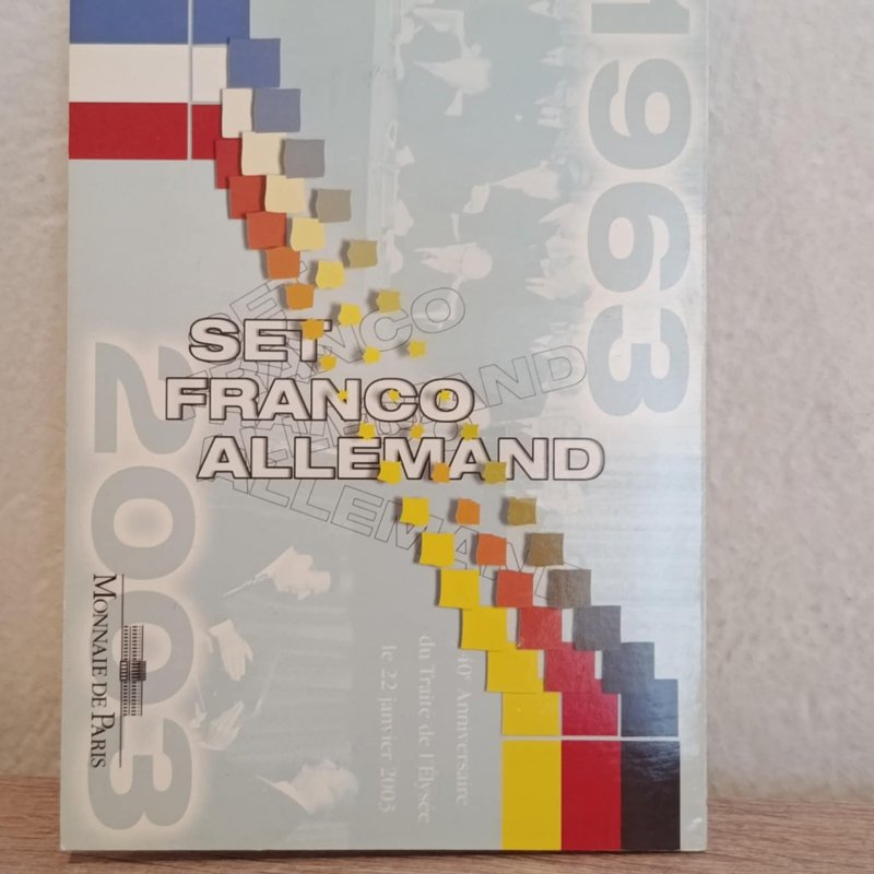 France official euro coin set 2003 , 40 years treat with Germany