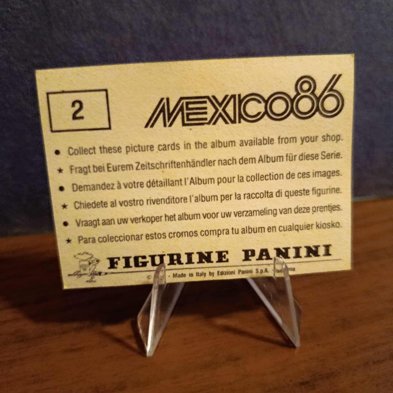 Panini Mexico 86 World cup sticker no.2, logo 
