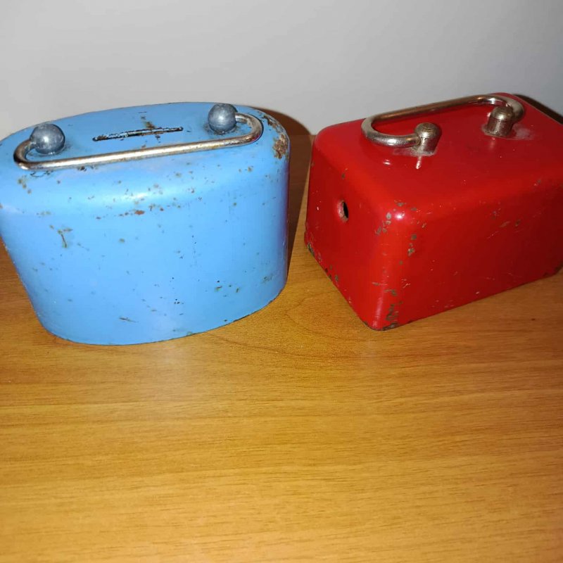 Lot of two old Greek piggy banks, postal service