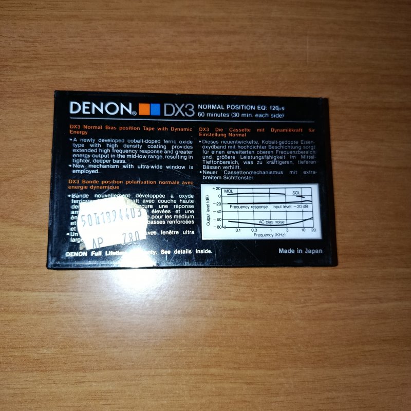 Σφραγισμένη κασετα ηχου, Denon,DX3 60 
